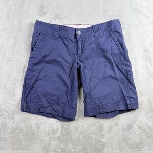 Lilly Pulitzer Shorts Women 6 Navy Blue Cotton Chino Mid Rise Preppy Classic